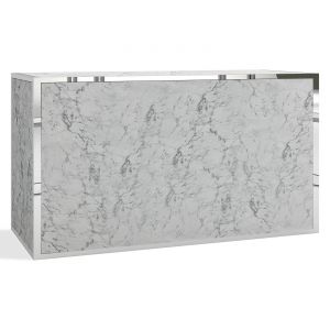 Milo Bar, Silver Frame, Marble Carrara